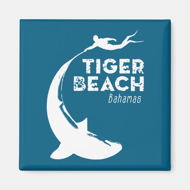 Hajhoppning på Tiger Beach Magnet (Framsidan)