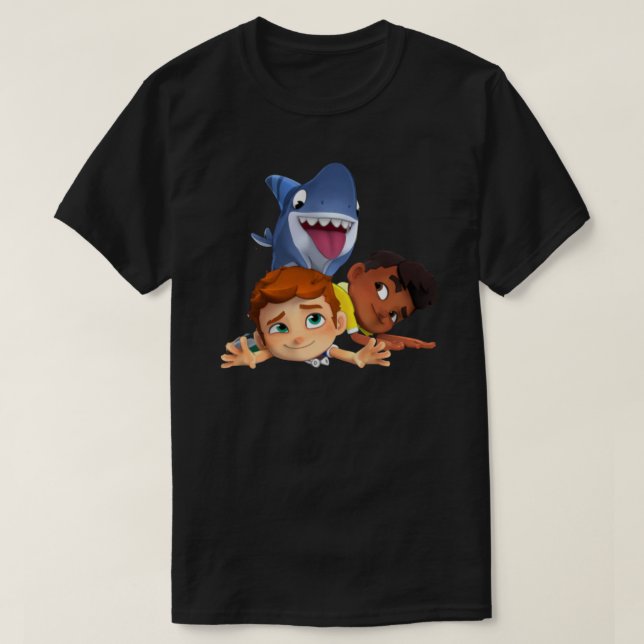 hajhund, tre tecken Sticker T Shirt (Design framsida)