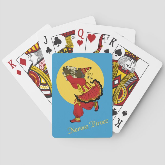 Haji Pirooz Blå himmel Persian nyår Spelkort (Baksidan)