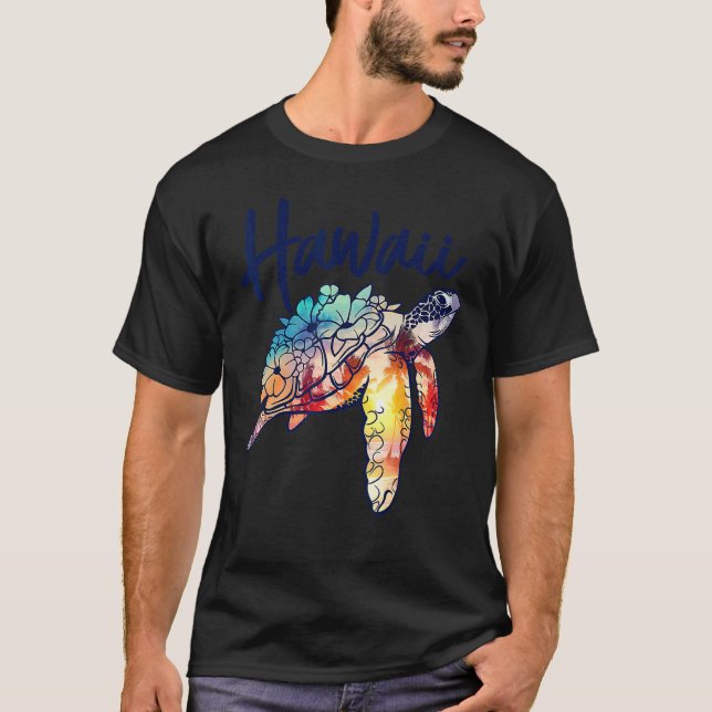 Haji Sea Turtle Hawaiian Blommigt Matching Family T Shirt (Framsida)