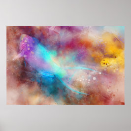 Hajisk tropisk fiskvattenfärg - Parrofisk Poster