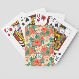 Hajiska vibe tropiska blommor mönster casinokort