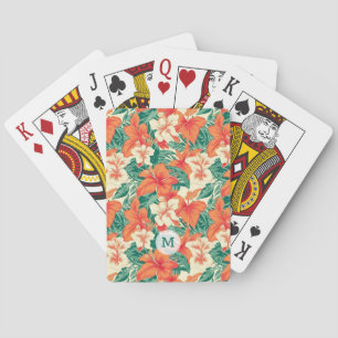 Hajiska vibe tropiska blommor mönster casinokort