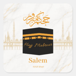 hajj mabrour,حج مبرور fyrkantigt klistermärke