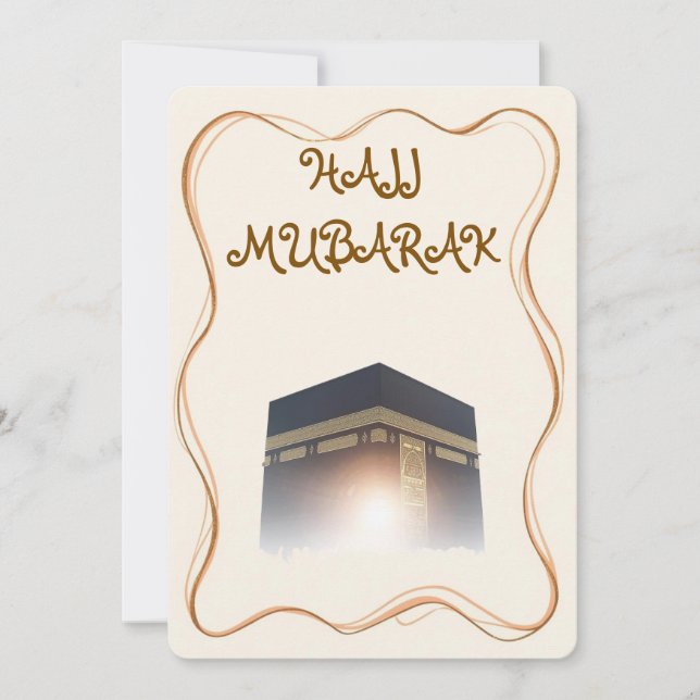 Hajj Mubarak Card Umra Greeting Card Inbjudningar (Framsida)