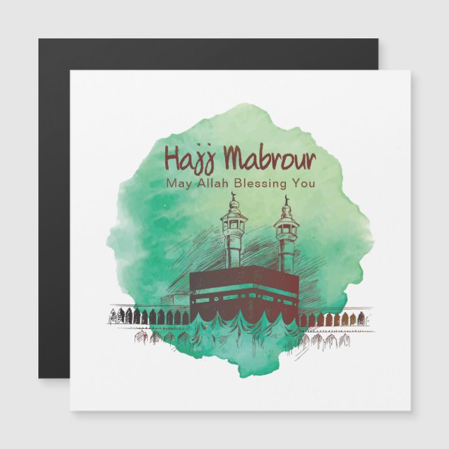 Hajj Mubarak, Heliga Kaaba i Mecca Saudiarabien (Fram/baksida)