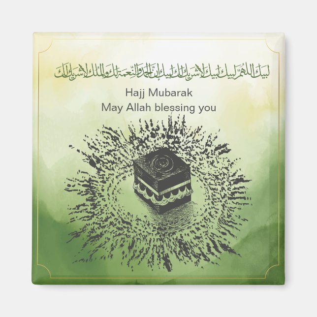 Hajj Mubarak, Heliga Kaaba i Mecca Saudiarabien Magnet (Framsidan)