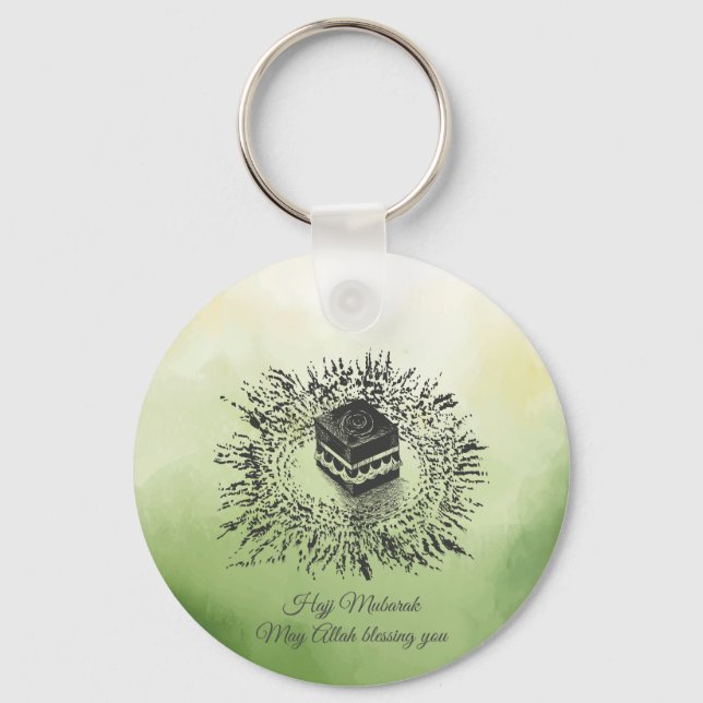 Hajj Mubarak, Heliga Kaaba i Mecca Saudiarabien Nyckelring (Framsida)