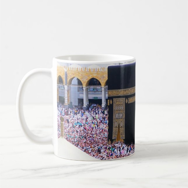 Hajj Mubarak Heliga Kaaba Mecca Islamic Devotional Kaffemugg (Vänster)