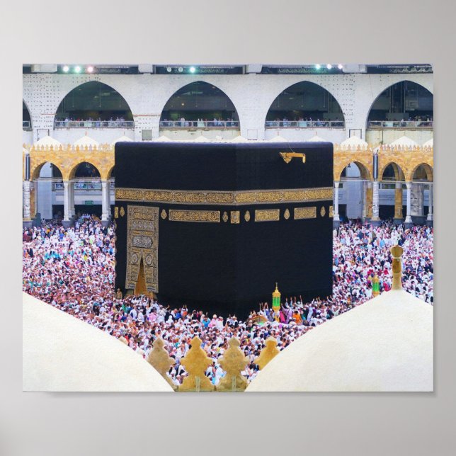 Hajj Mubarak Heliga Kaaba Mecca Islamic Devotional Poster (Framsidan)