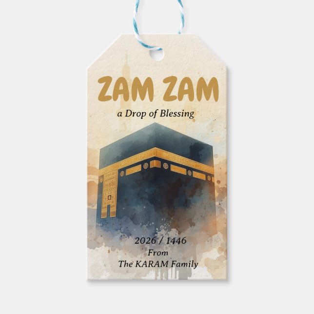 Hajj Mubarak Personlig presentetikett för Hajj (Framsidan)
