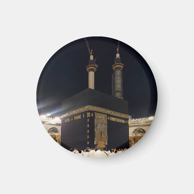 Hajj Pilgrims at Fajr, Kaaba, Mecca, Saudiarabien Magnet (Framsidan)