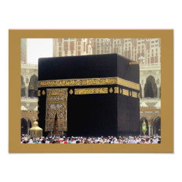 Hajj Pilgrims vid Kaaba, Mecca, Saudiarabien Fototryck