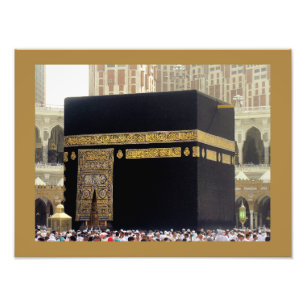 Hajj Pilgrims vid Kaaba, Mecca, Saudiarabien Fototryck