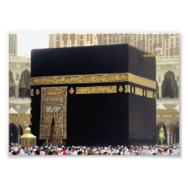 Hajj Pilgrims vid Kaaba, Mecca, Saudiarabien Fototryck