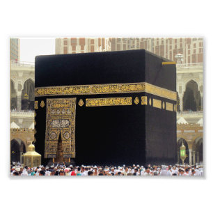 Hajj Pilgrims vid Kaaba, Mecca, Saudiarabien Fototryck