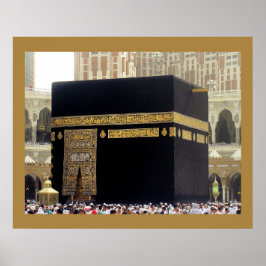 Hajj Pilgrims vid Kaaba, Mecca, Saudiarabien Poster