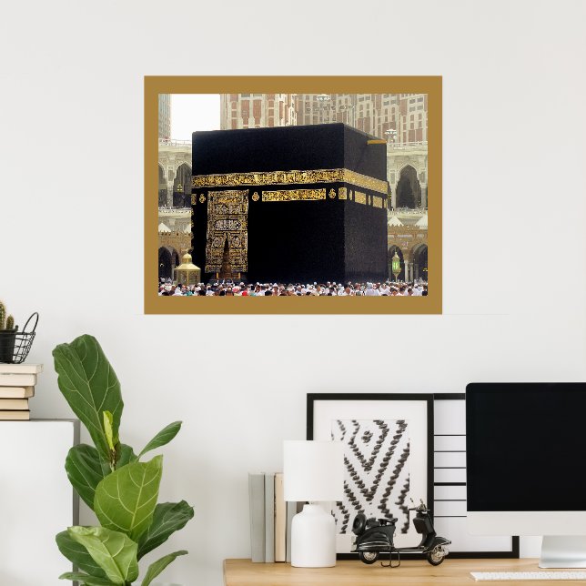 Hajj Pilgrims vid Kaaba, Mecca, Saudiarabien Poster (Hemmakontoret)