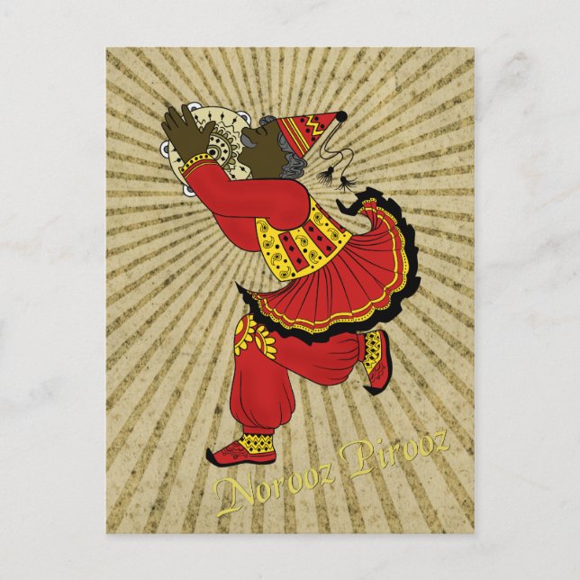 Hajji Piruz Solstrålarna Persiska Nyår Helg Vykort (Framsida)