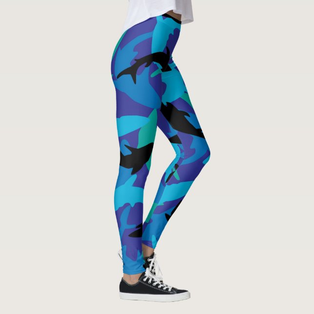 Hajkamouflagedesign Leggings (Höger)