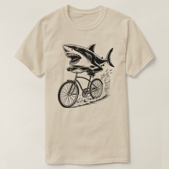 Hajkning på cykel • Landhajsattack T-shirt • Absu (Design framsida)