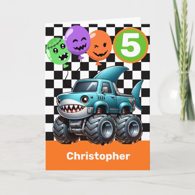 Hajmonster Truck 5-års Halloween-labyrint Kort (Framsida)