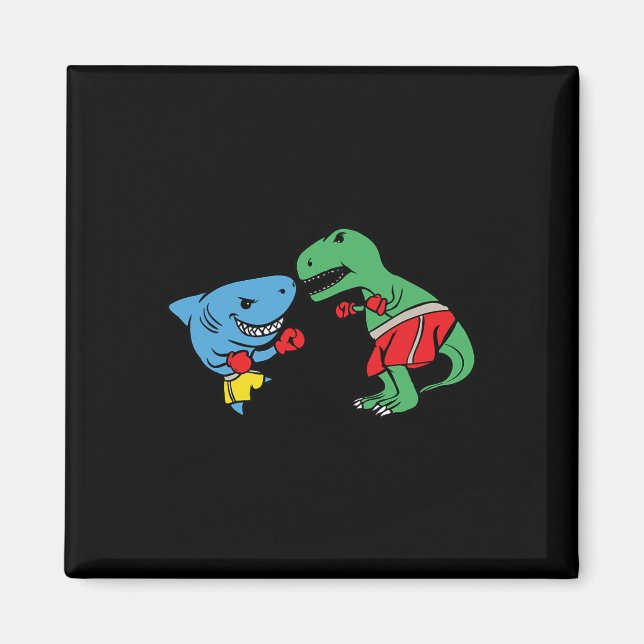 Hajpunnande T-rex-dinosaur Rolig Slagsmålsboxning Magnet (Framsidan)