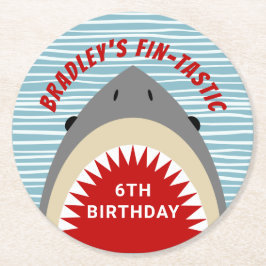 Hajs-Bita oavsett ålder, Födelsedagsfest Underlägg Papper Rund