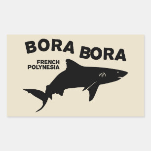 Hajs Dyka i Bora Bora Rektangulärt Klistermärke