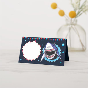 Hajs party-matetiketter Shark Place-kort Placeringskort