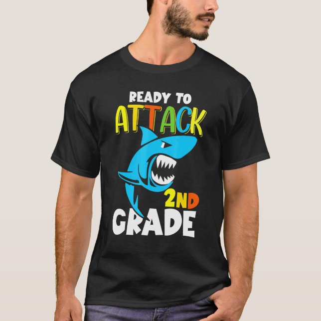 Hajs Redo att attackera andra Klass första skoldag T Shirt (Framsida)