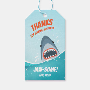 Hajs tack till märkre Bassäng Party Bait Birthday Presentetikett