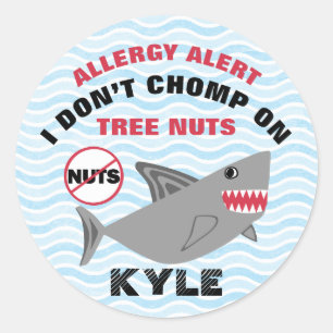 Hajs Träd Nöt Peanut Allergy Alert Customized Runt Klistermärke