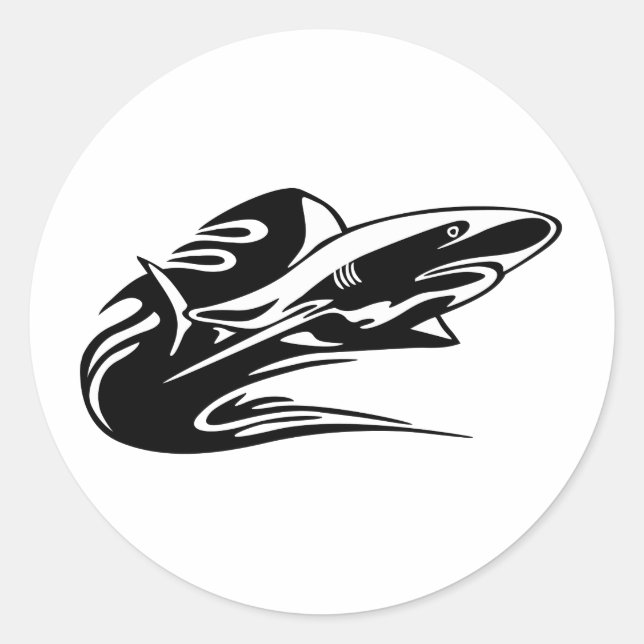 Hajsimning Runt Klistermärke (Framsida)