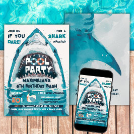 Hajsuper Summer Pool Party Inbjudningar