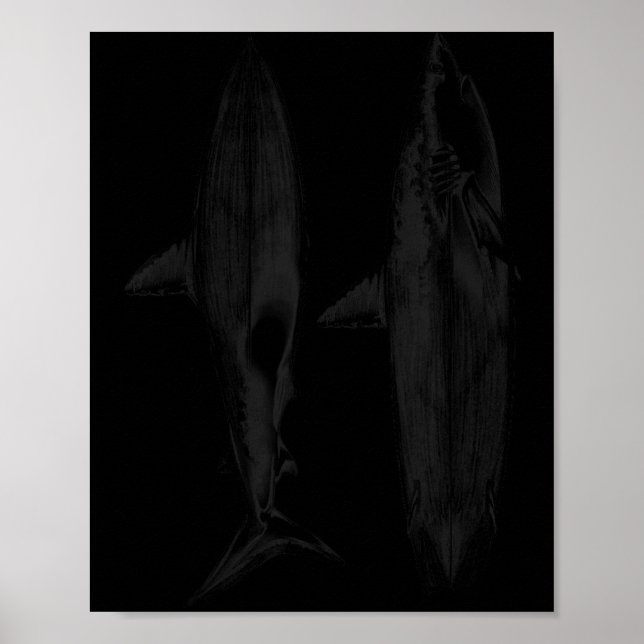 Hajsurfbräda fen design cool surfar ocean strand poster (Framsidan)