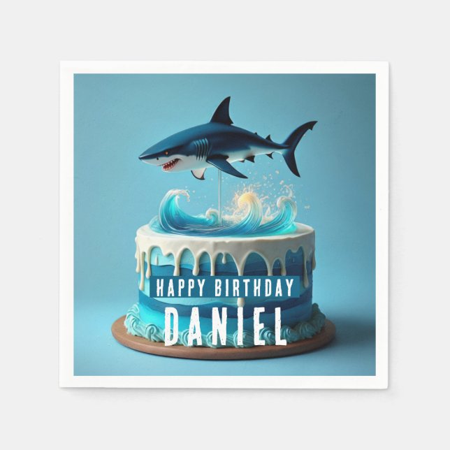 Hajtemat Födelsedagskummel Pappersservett (Framsidan)