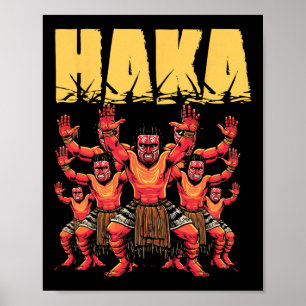 Haka Dance Maori Funny Zealand Culture Outfit Poster
