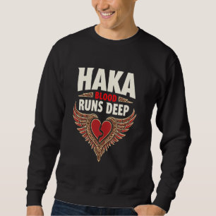 Haka-dans Maori krigarritual Nya Zeeland Kultur Lång Ärmad Tröja