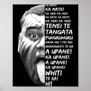 Haka Nya Zeeland Maori Nya Zeeland Fans Rugby Poster