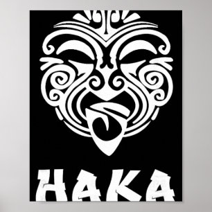 Haka Nya Zeeland Rugby Fans Maori Haka Dans Poster