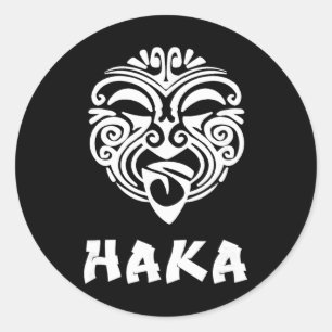 Haka Nya Zeeland Rugby Fans Maori Haka Dans Runt Klistermärke