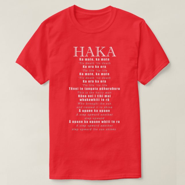 Haka Nya Zeeland Rugby Union Maori Kiwi Gift T Shirt (Design framsida)
