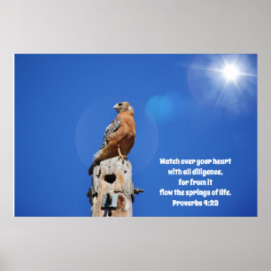 Hakar över hjärtbibelskript Poster