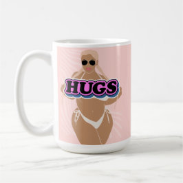 hakar, tecknad med stor skönhet plus dam i bikiny kaffemugg