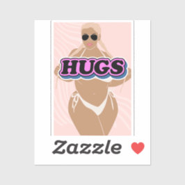 hakar, tecknad med stor skönhet plus dam i bikiny klistermärken