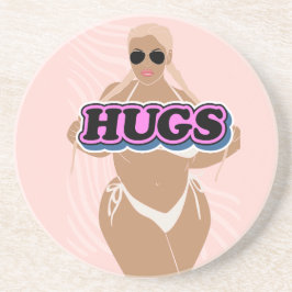 hakar, tecknad med stor skönhet plus dam i bikiny underlägg