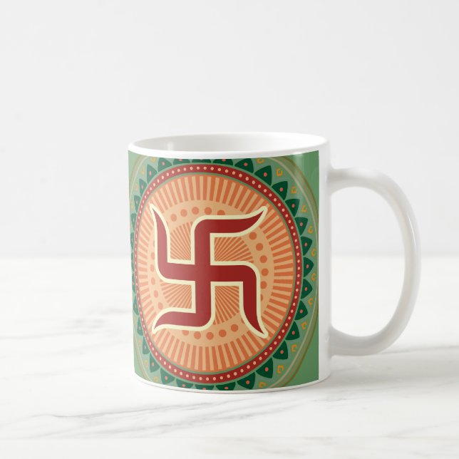 Hakkors med traditionell indisk stil Mandana Kaffemugg (Höger)