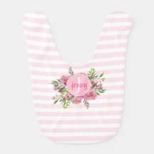 Haklapp för baby för rosarand- och blommapersonlig
