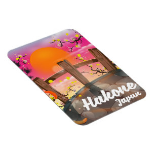 Hakone japan blommar poster. magnet